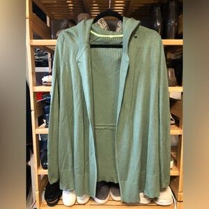 Lululemon Green Knit Hooded Cardigan